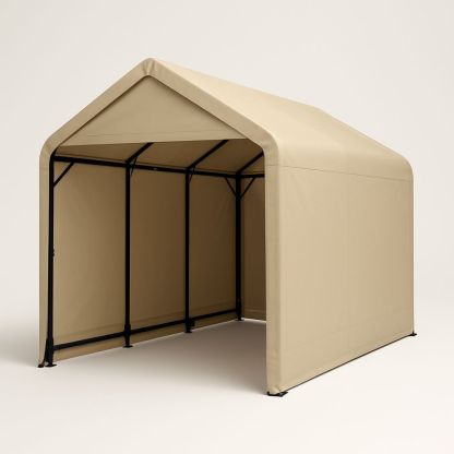 Rimessa da Giardino in Acciaio con Copertura in Poliestere Beige 300x200x240 cm