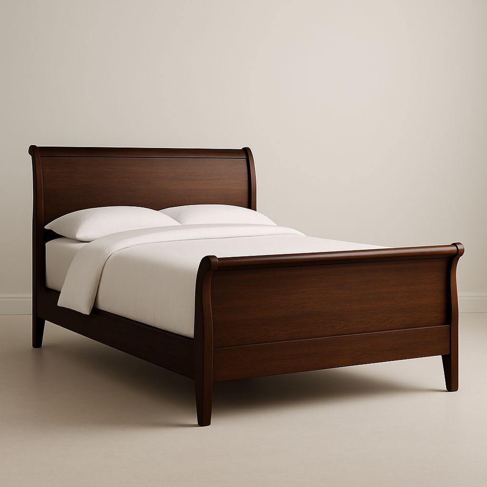 Letto matrimoniale in legno massello colore Marrone