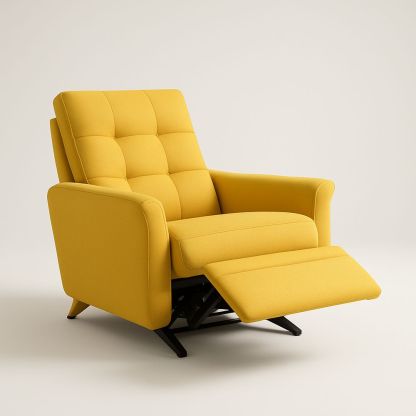 Poltrona reclinabile in tessuto giallo