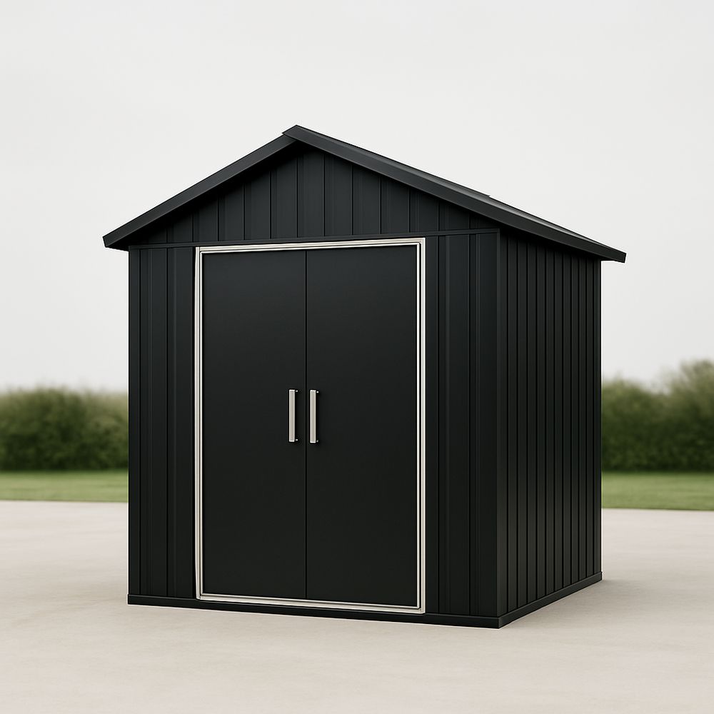 Capanno in Metallo Nero con Doppia Porta