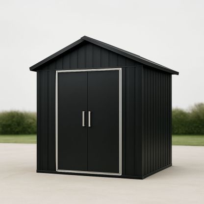 Capanno in Metallo Nero con Doppia Porta