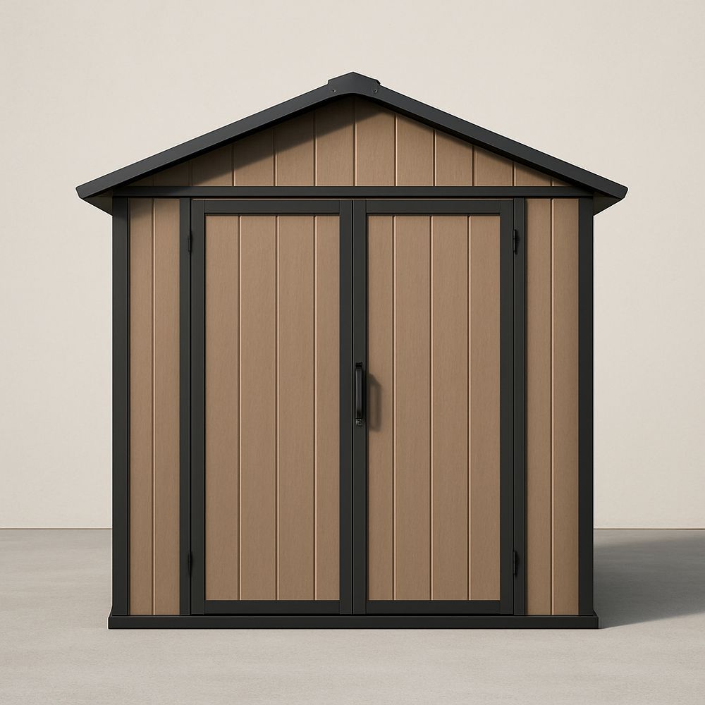 Casetta da Giardino Marrone Rettangolare 185x152x226 cm Legno Acciaio