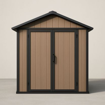 Casetta da Giardino Marrone Rettangolare 185x152x226 cm Legno Acciaio