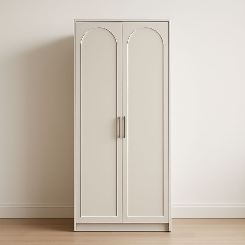 Armadio a due ante in legno MDF Crema 180x80x50 cm