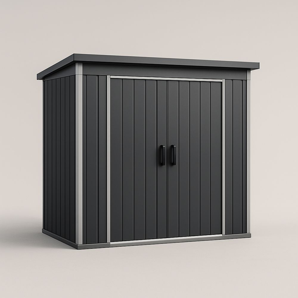 Capanno da Giardino in Metallo Grigio Scuro 213x130x185 cm