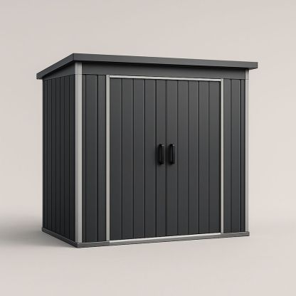 Capanno da Giardino in Metallo Grigio Scuro 213x130x185 cm