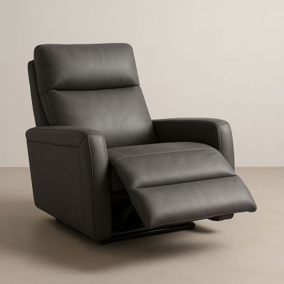 Poltrona reclinabile in pelle sintetica grigia