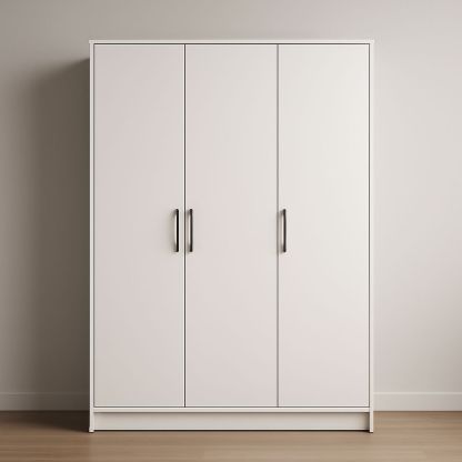 Armadio guardaroba a tre ante in legno bianco
