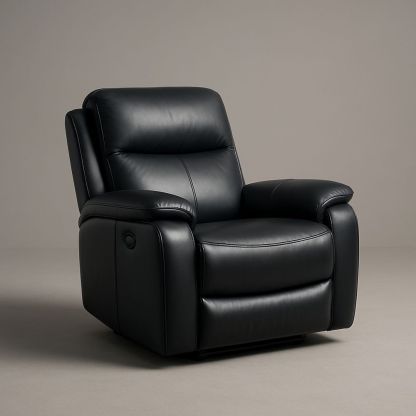 Poltrona reclinabile in pelle nera