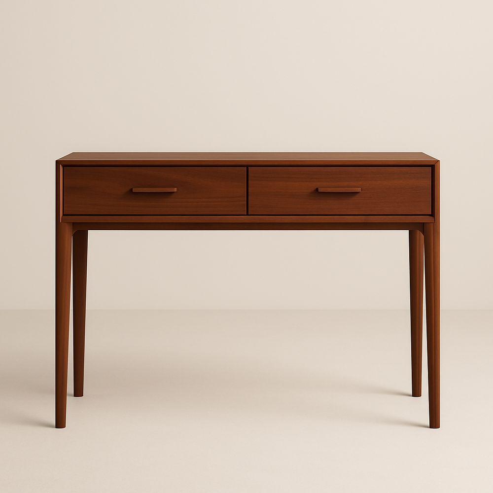 Consolle in Legno di Noce con Due Cassetti