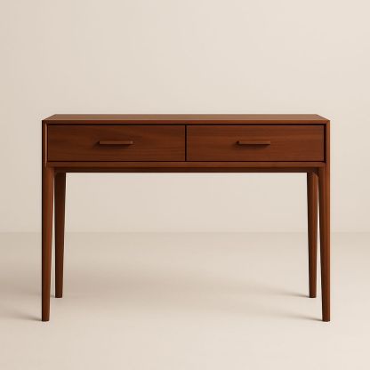 Consolle in Legno di Noce con Due Cassetti