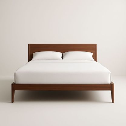 Letto matrimoniale in legno marrone