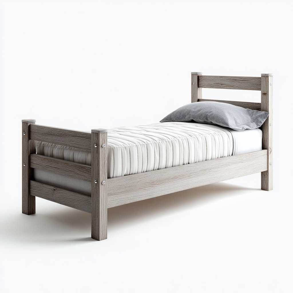 Cama infantil - madera - 140x80x75 cm - roble claro - diseño clásico-Domainovae