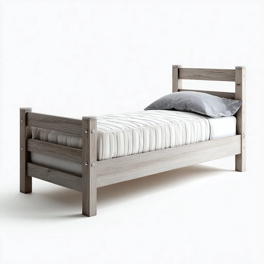 Cama infantil - madera - 140x80x75 cm - roble claro - diseño clásico-Domainovae