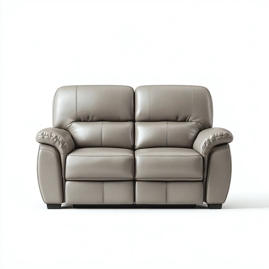 Sofá de 2 plazas - cuero auténtico - 160x90x95 cm - gris topo - diseño contemporáneo-Domainovae