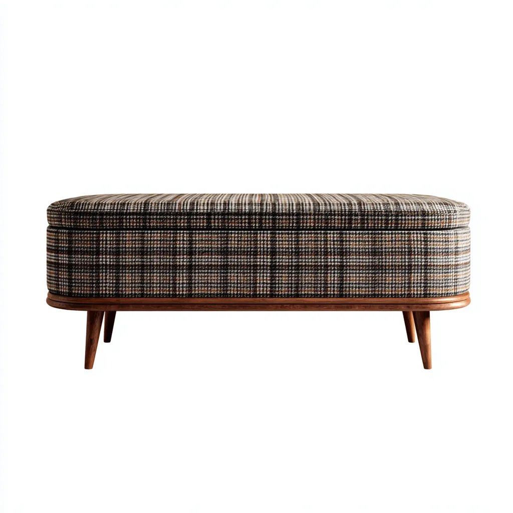 Banco de dormitorio - tapizado-madera - 120x40x45 cm - marrón-negro-blanco - estilo moderno-Domainovae