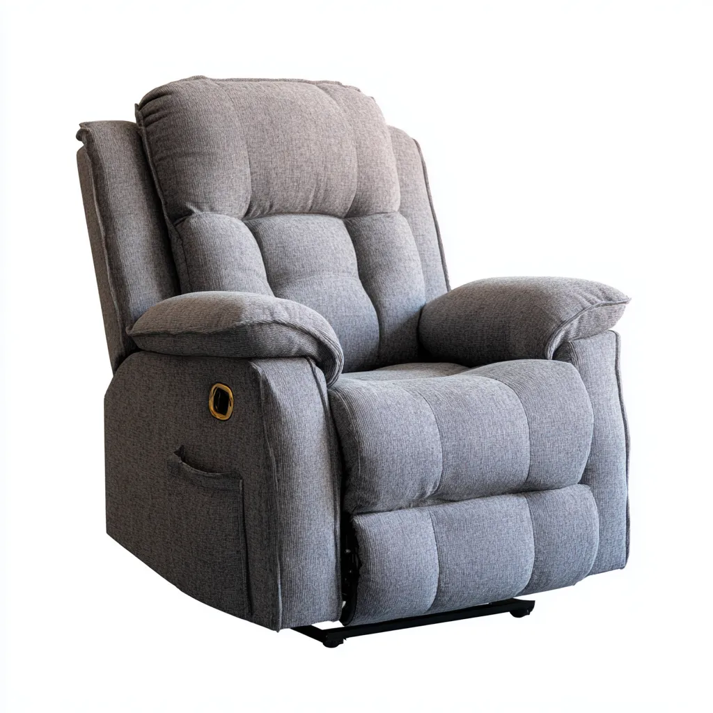 Sillón reclinable - tela - 100x95x100 cm - gris - diseño moderno-Domainovae