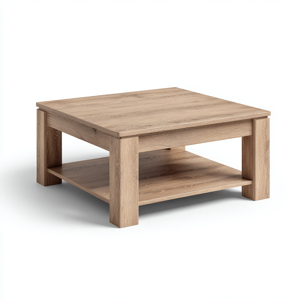 Mesas de centro - madera - 75x75x45 cm - roble - diseño moderno-Domainovae