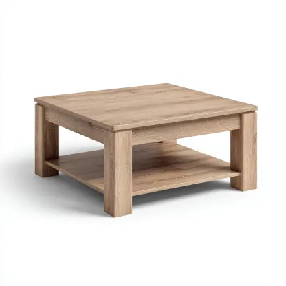 Mesas de centro - madera - 75x75x45 cm - roble - diseño moderno-Domainovae