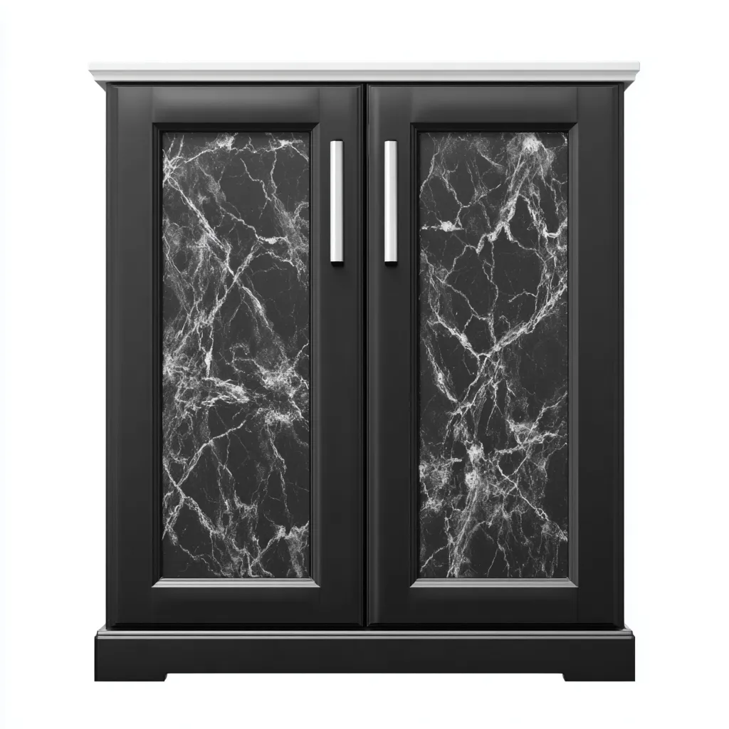 Zapatero - Madera - Panel decorativo - 80x35x100 cm - Negro - Estilo moderno-Domainovae