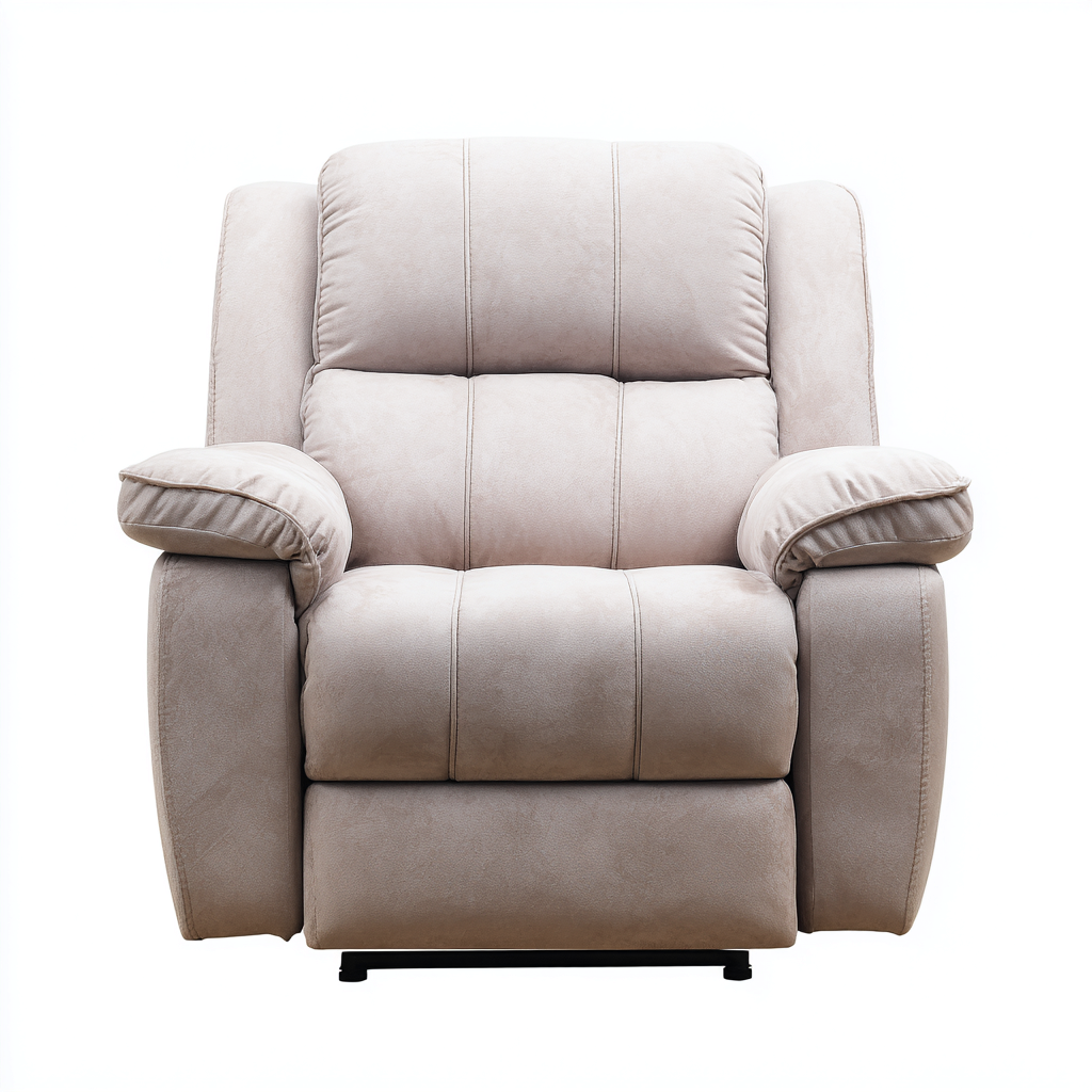 Sillón reclinable - tela - 100x95x100 cm - beige - diseño moderno-Domainovae