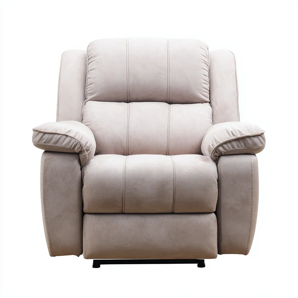 Sillón reclinable - tela - 100x95x100 cm - beige - diseño moderno-Domainovae