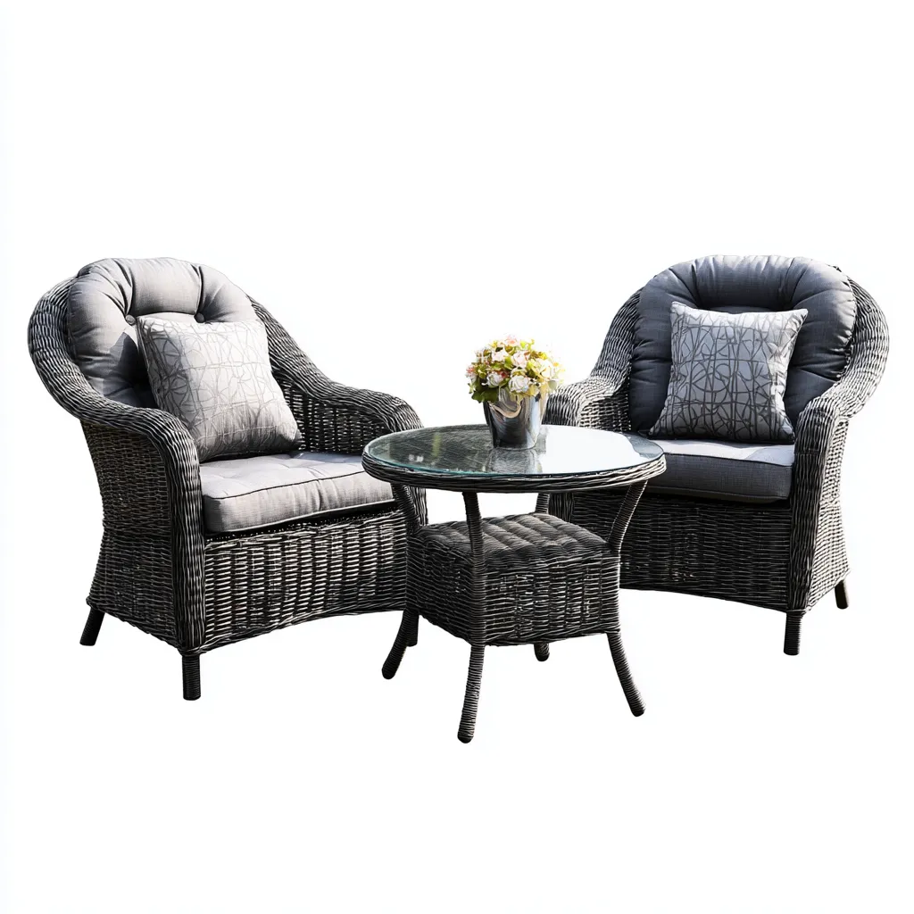 Sofás de jardín - ratán sintético - 72x68x78 cm - gris oscuro-mimbre gris - diseño moderno-Domainovae