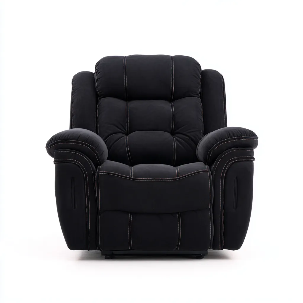 Sillón reclinable - tela - 100x95x100 cm - negro - diseño moderno-Domainovae