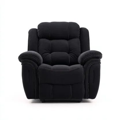 Sillón reclinable - tela - 100x95x100 cm - negro - diseño moderno-Domainovae
