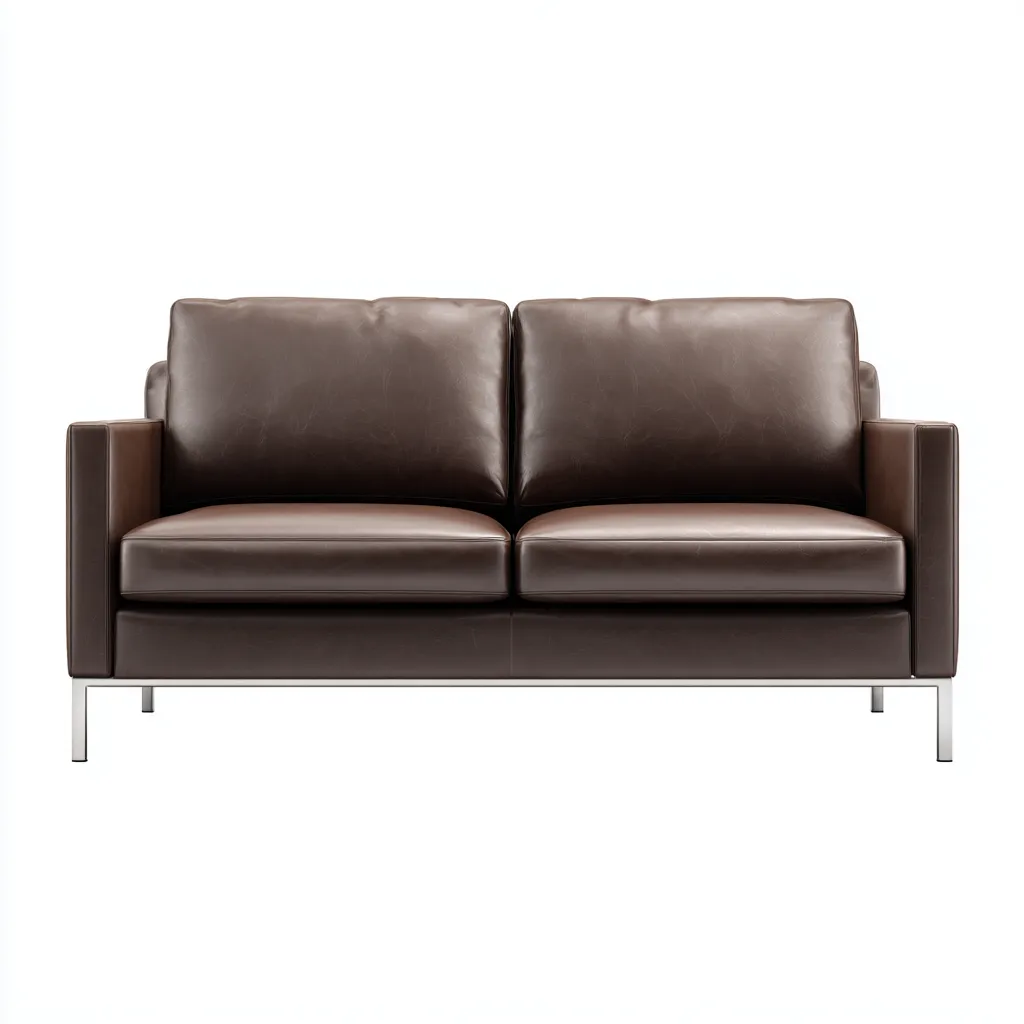 Sofá de 2 plazas piel auténtica 168x90x84 cm - marrón oscuro - estilo contemporáneo-Domainovae