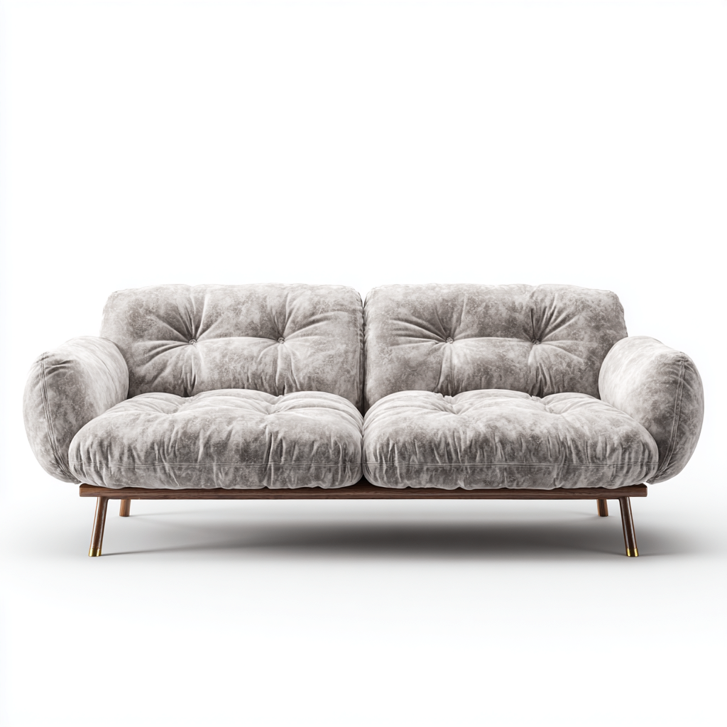 Sofá de 2 plazas tela gris 150x90x85 cm - gris - estilo moderno-Domainovae