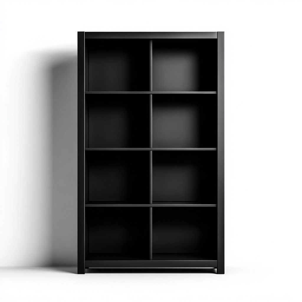 Zapatero de madera 80x30x180 cm - negro - diseño abierto moderno-Domainovae