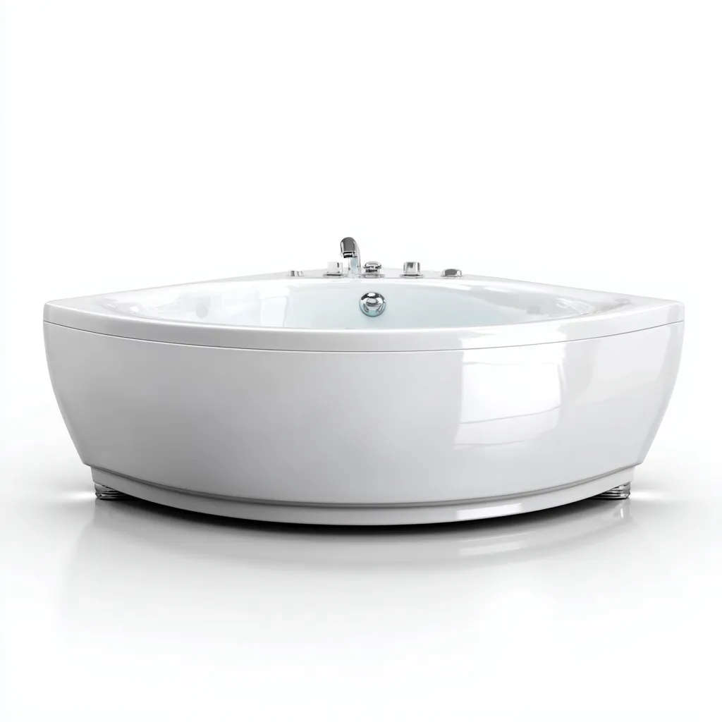 Bañera de hidromasaje - acrílico - 150x150x65 cm - blanco - diseño moderno para 2 personas con sistema de masaje y grifería cromada-Domainovae