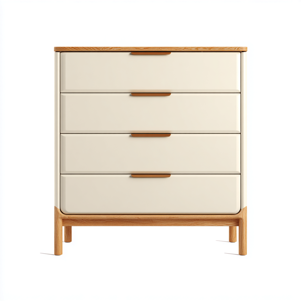 Cómoda - madera-MDF - 77x39x93 cm - beige-roble - estilo moderno-Domainovae