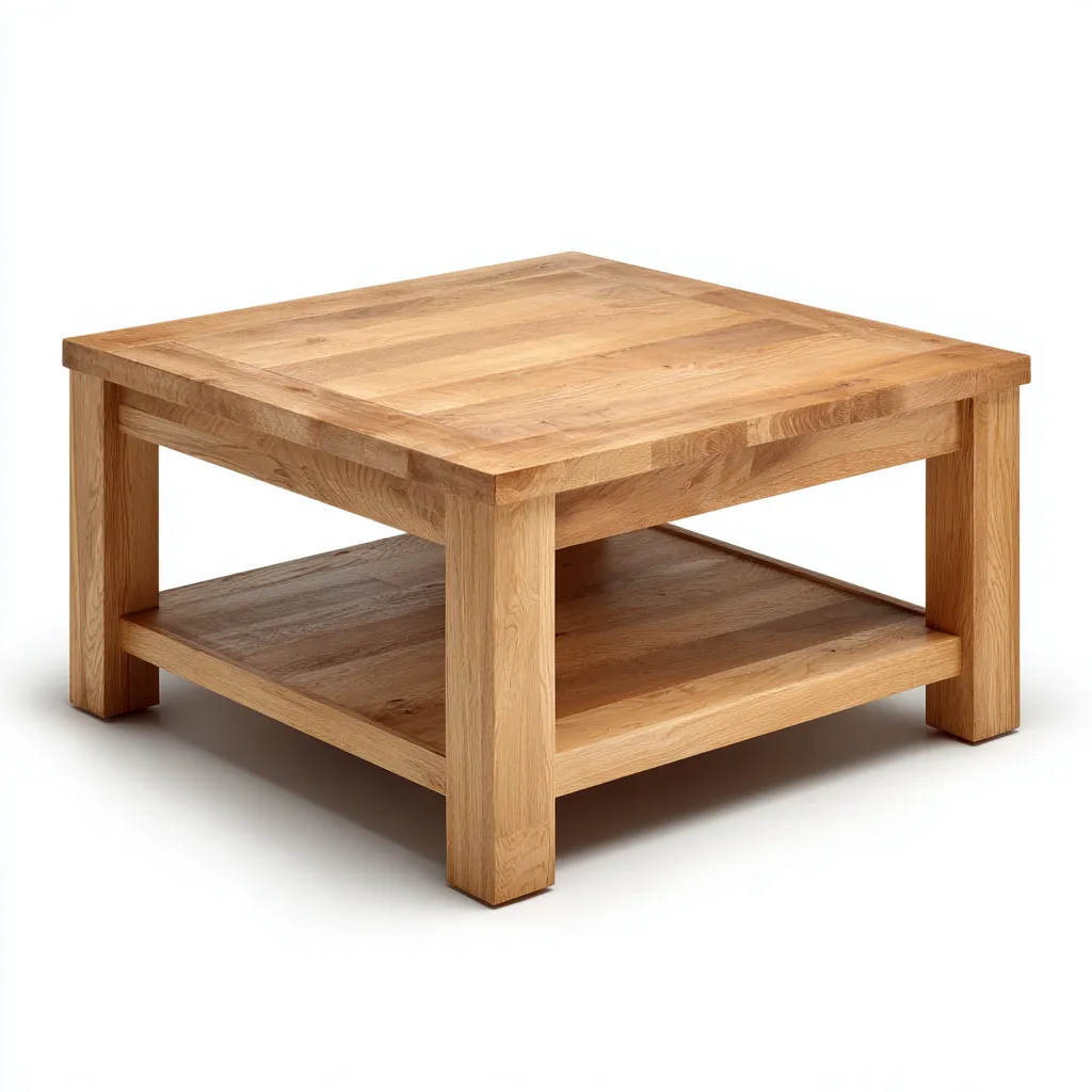 Mesas de centro - madera - 80x80x48 cm - roble - diseño moderno-Domainovae