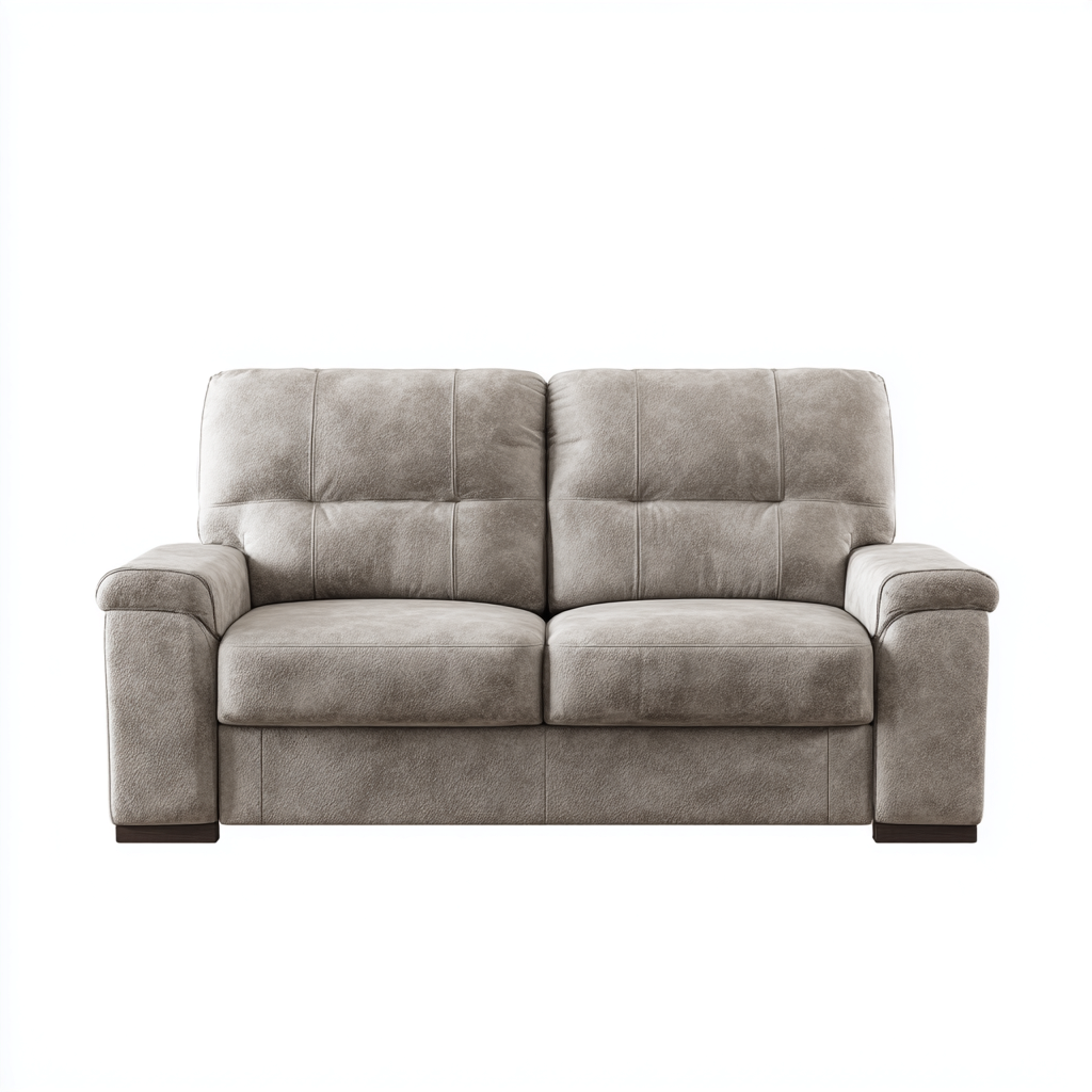 Sofá de 2 plazas tela beige 160x90x85 cm - beige - estilo clásico-Domainovae