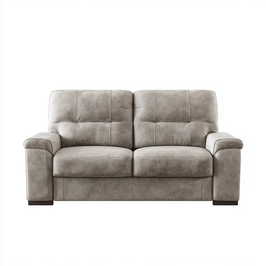 Sofá de 2 plazas tela beige 160x90x85 cm - beige - estilo clásico-Domainovae