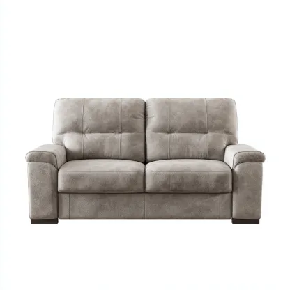 Sofá de 2 plazas tela beige 160x90x85 cm - beige - estilo clásico-Domainovae