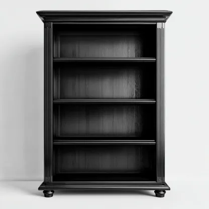 Zapatero de madera 85x35x130 cm - negro - diseño clásico moderno-Domainovae