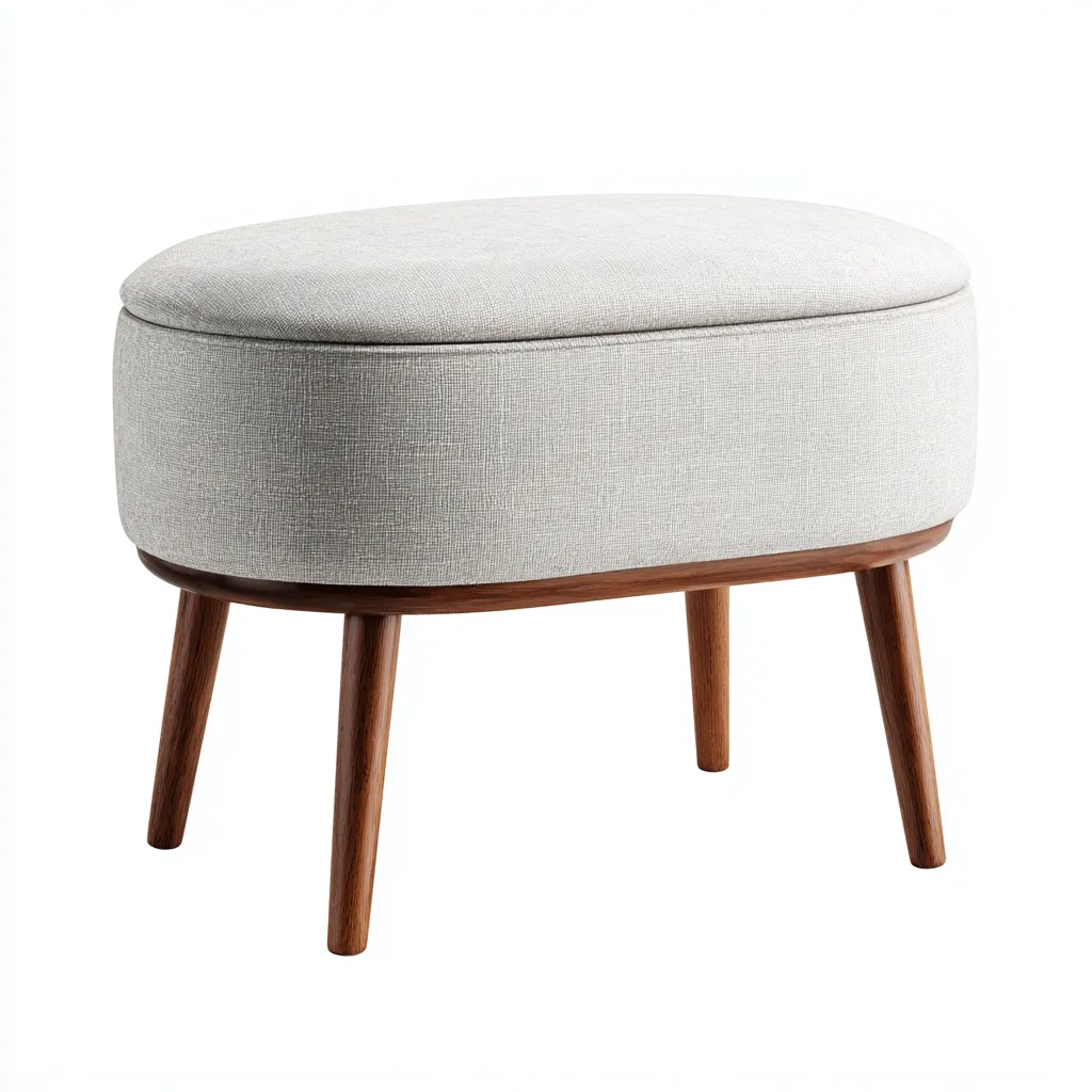 Banco de dormitorio - tela-madera - 60x35x45 cm - gris-marrón - estilo moderno-Domainovae