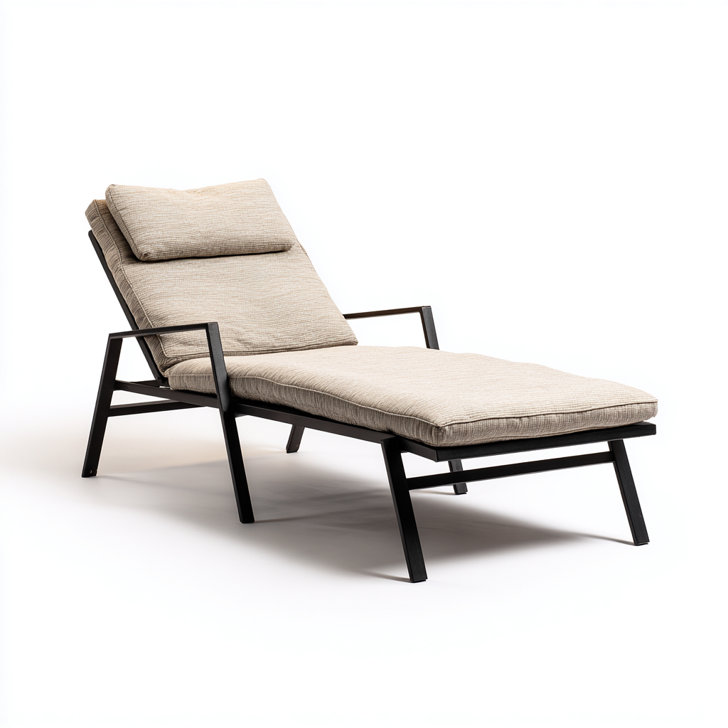 Tumbona de jardín - metal - 200x70x90 cm - beige - estilo moderno-Domainovae