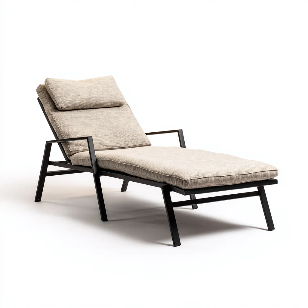 Tumbona de jardín - metal - 200x70x90 cm - beige - estilo moderno-Domainovae