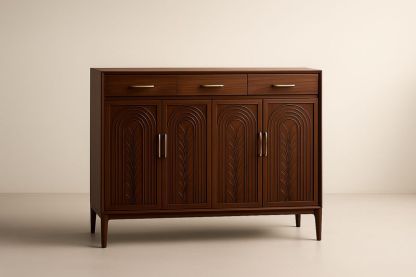 Credenza in Legno di Noce con 3 Cassetti e 4 Ante-Jardinmarie