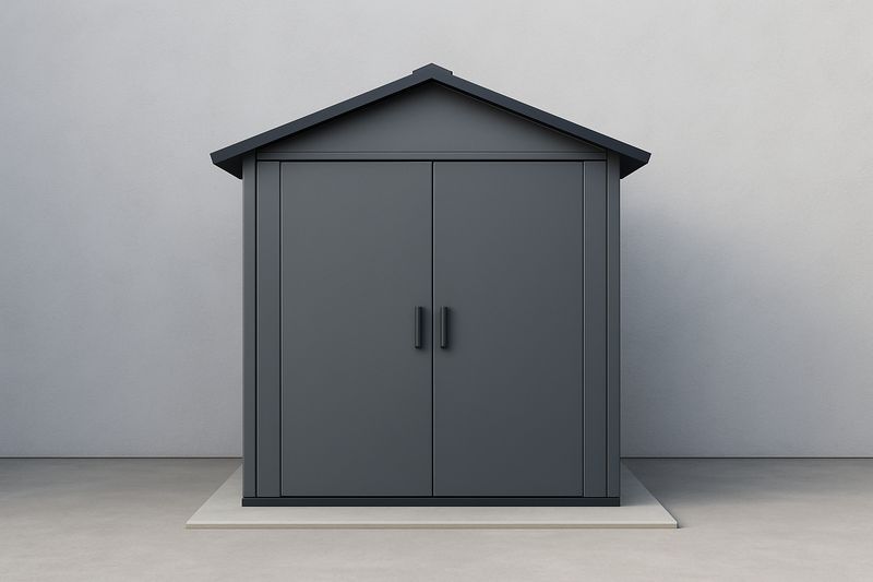 Capanno da Giardino in Metallo Verniciato Grigio 200x150x180 cm-Jardinmarie