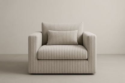 Poltrona in Tessuto a Coste Beige-Jardinmarie