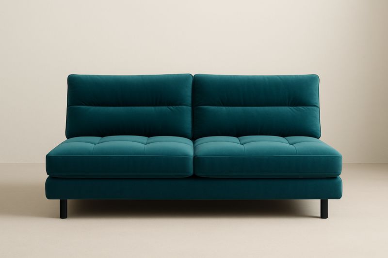 Divano Due Posti in Tessuto Verde 140×85×90 cm-Jardinmarie