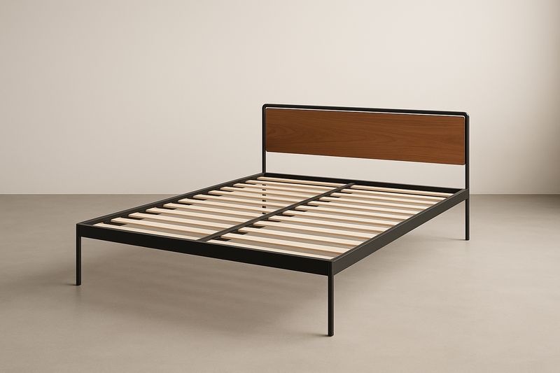 Letto matrimoniale in metallo e legno 200x160×90 cm-Jardinmarie