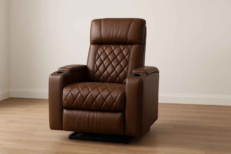 Poltrona reclinabile in pelle sintetica marrone-Jardinmarie