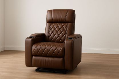 Poltrona reclinabile in pelle sintetica marrone-Jardinmarie