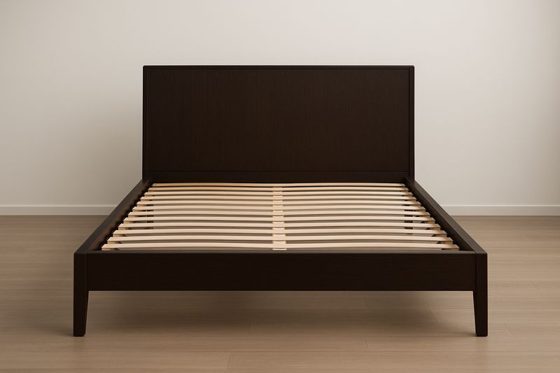 Letto matrimoniale in legno massello colore Scuro 200x160×100 cm-Jardinmarie